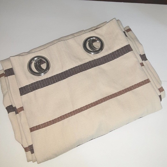 Vintage Masculine Chenille Stripe Embossed Curtains 52x85 JC Penney - Picture 1 of 5